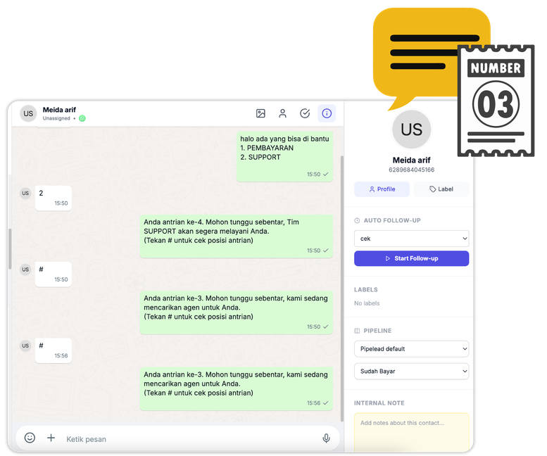 Mode antrian agen CloudChat